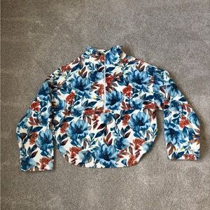 Floral Quarter-Zip Fleece Pullover